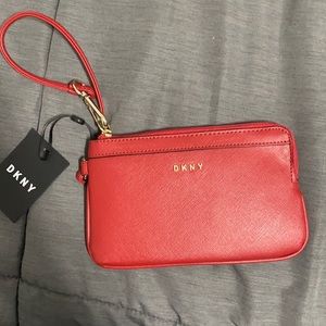 Red DKNY wristlet